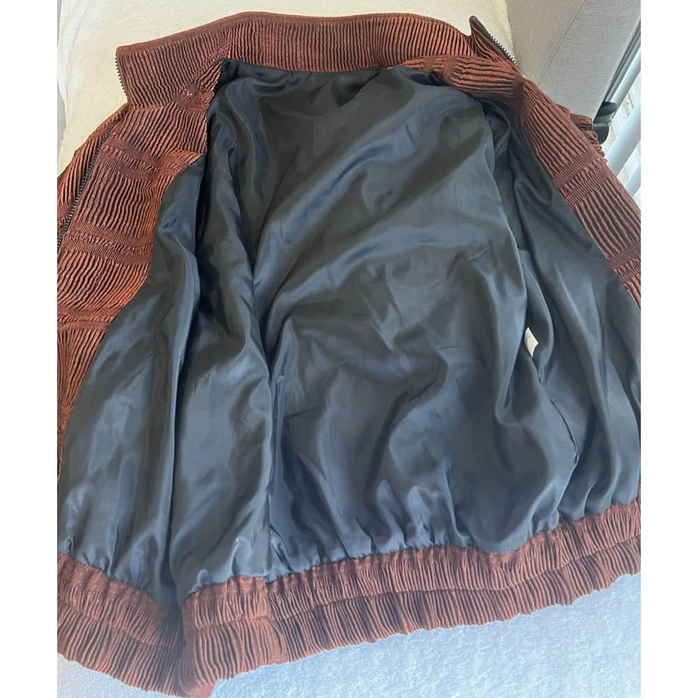 Vtg Copper color Avant garde Bomber textured Lightweight Unisex Jacket Sz 4=M/XL - Picture 6 of 10